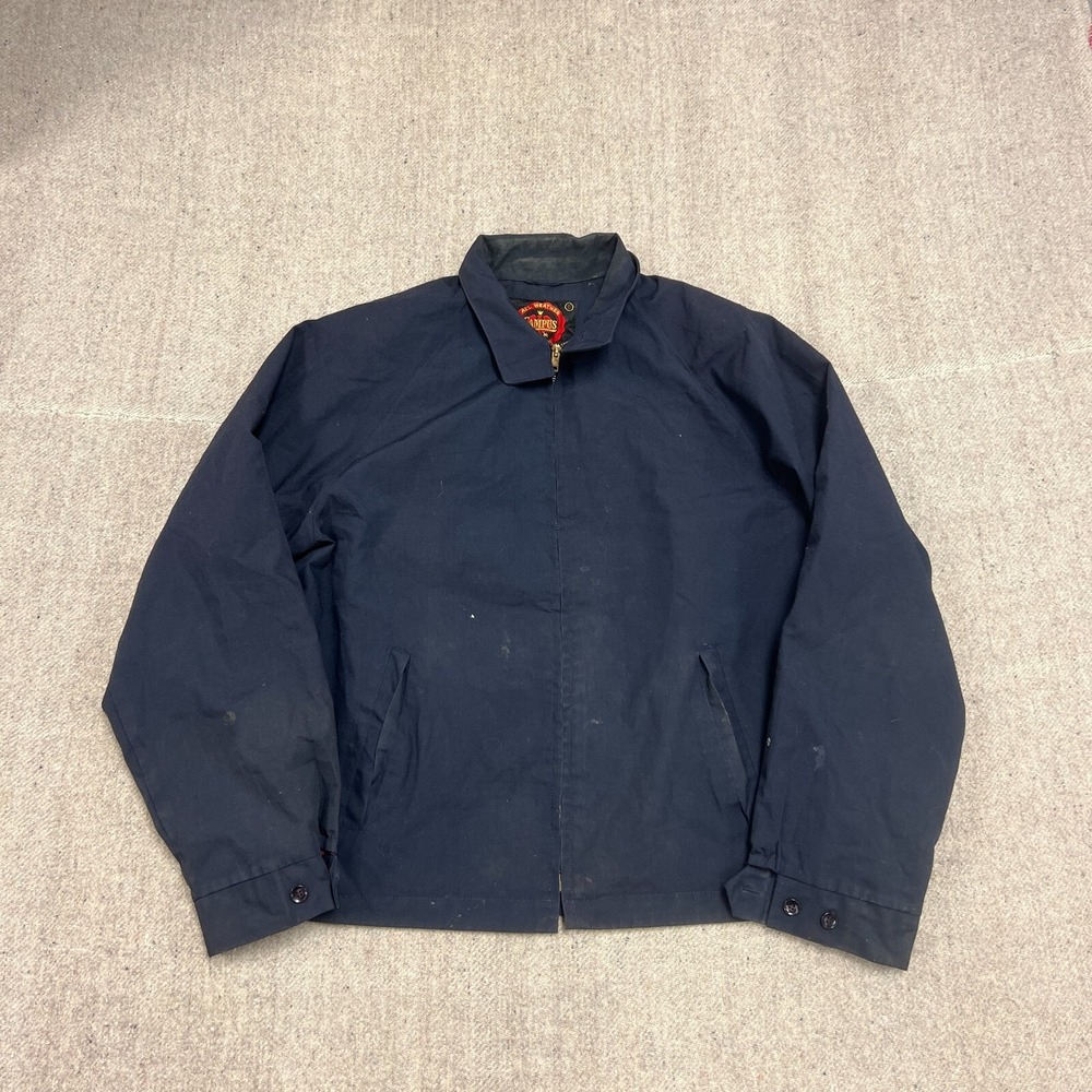 Vintage Campus Harrington Jacket Mens Large Blue 1960s Zip Up